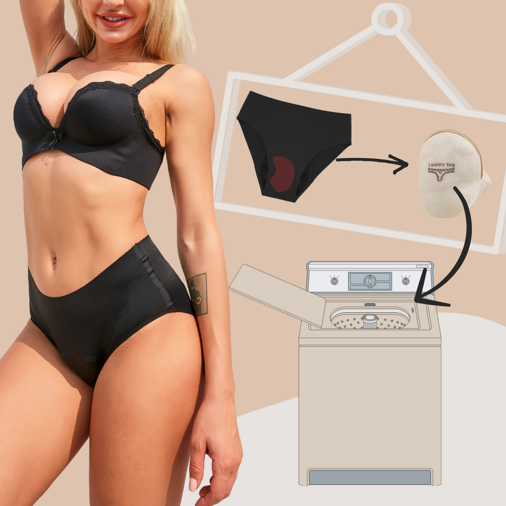 "Mutandine mestruali flusso abbondante riutilizzabili Ane.tiam — culotte ultra assorbente 4 tamponi"