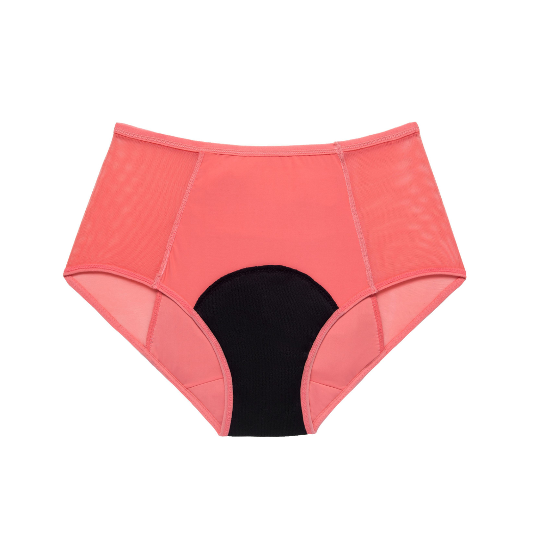 "Mutandine mestruali hipster Ane.tiam colore rosa — vita alta flusso medio riutilizzabile"